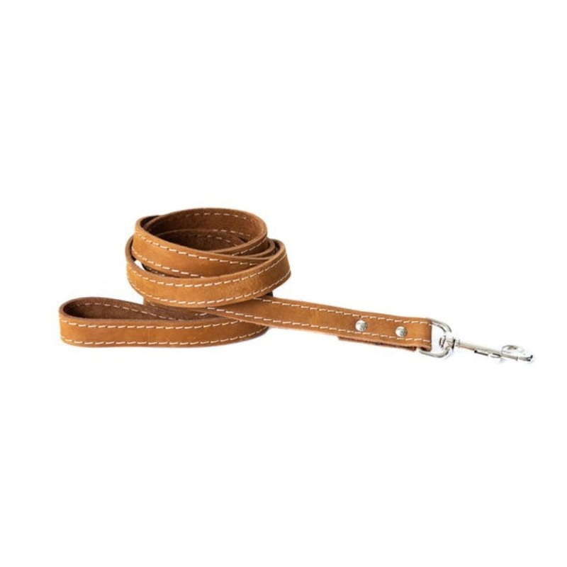 Euro-Dog Soft Leather Dog Leash Brown 6′ 3/4