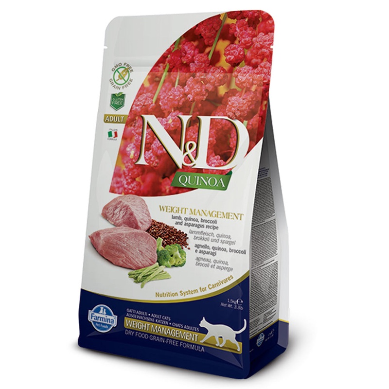 Farmina N&D Quinoa Functional Weight Management Dry Cat Food – Lamb – 11lb