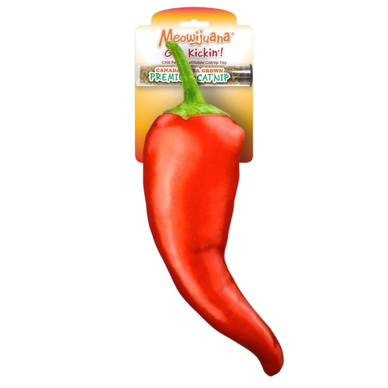 Meowijuana Get Kickin’ Refillable Chili Pepper Kicker Cat Toy
