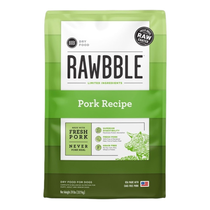 Bixbi Pet Rawbble Pork Dry Dog Food 24lb