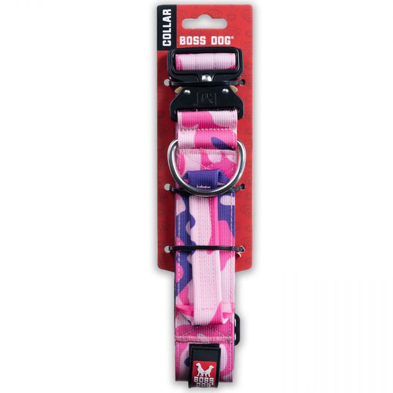 Boss Dog Tactical Collar 1.5 Wide 17-22 Large Camo Pink