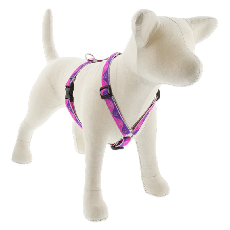 Lupine Reflective Roman Dog Harness 3/4 Wide 12-20 Girth Pink Paws