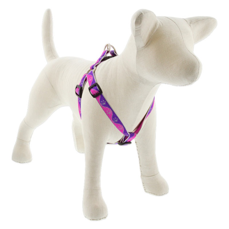 Lupine Reflective Step In Dog Harness 3/4 Wide 15-21 Girth Pink Paws