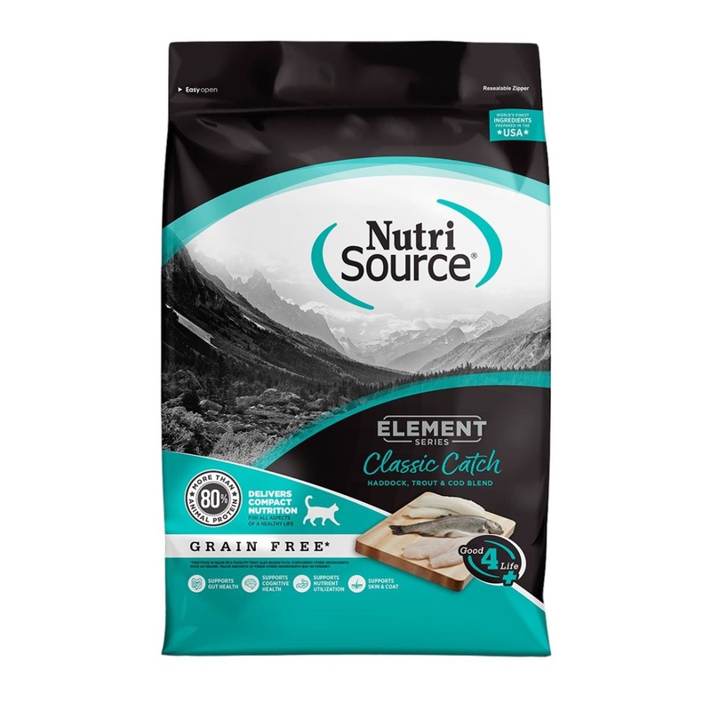 NutriSource Classic Catch Grain Free Haddock Trout & Cod Blend Cat Food 4lb
