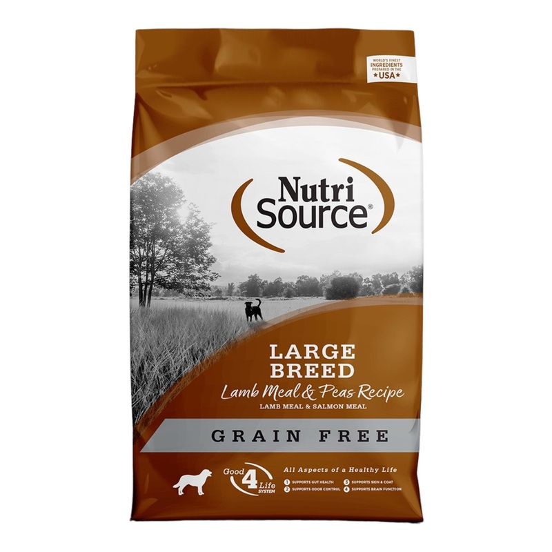 NutriSource Grain Free Large Breed Lamb Meal & Peas Dry Dog Food 26lb