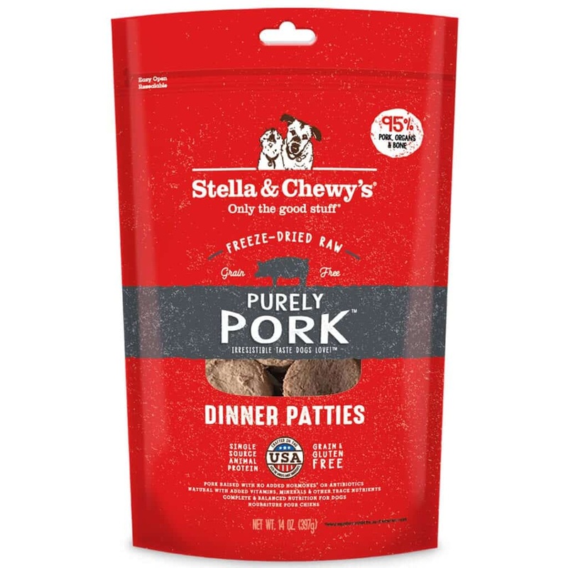Stella & Chewy’s Purely Pork Freeze-Dried Raw Dinner Patties Dog Food 14oz