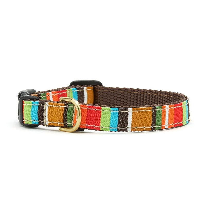 Up Country Brown Stripe Small Breed Dog Collar Small Size
