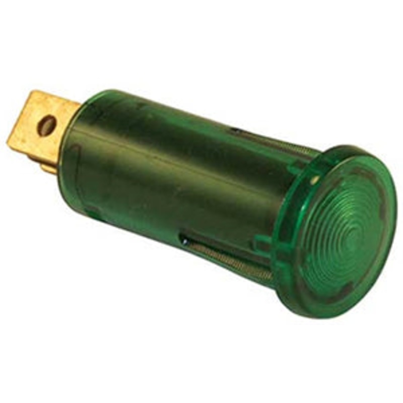 GREEN WARNING LIGHT 16A 12V 1/2 DIA