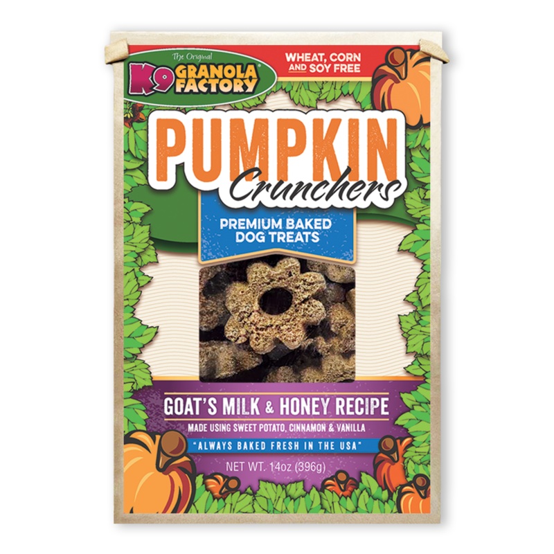 K9 Granola Factory Pumpkin Crunchers Goat’s Milk & Honey Dog Treats 14oz