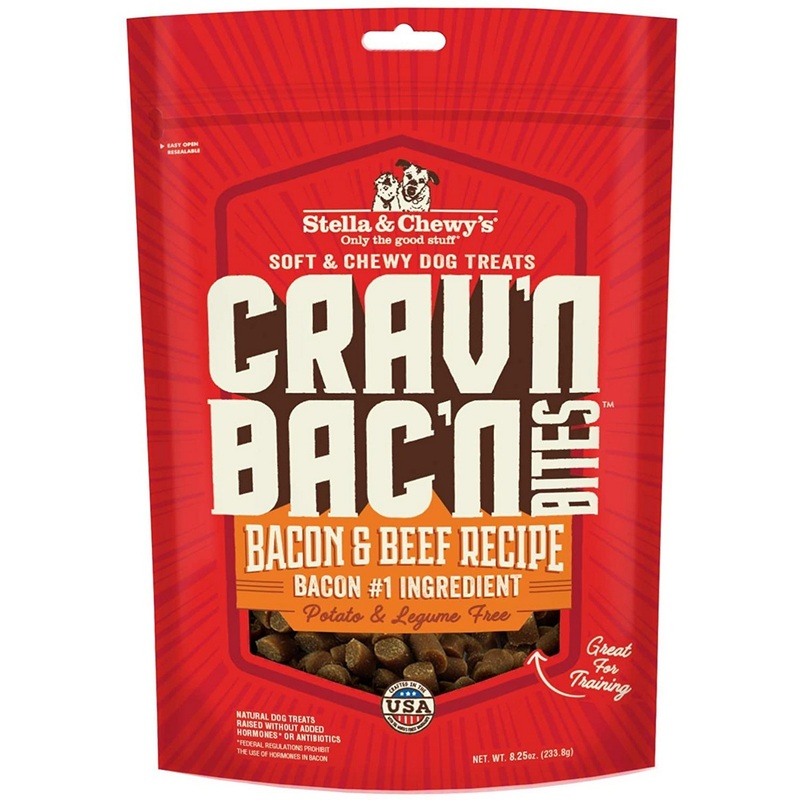 Stella & Chewys Crav’N Bac’N Bacon Beef Dog Treats 8.25oz