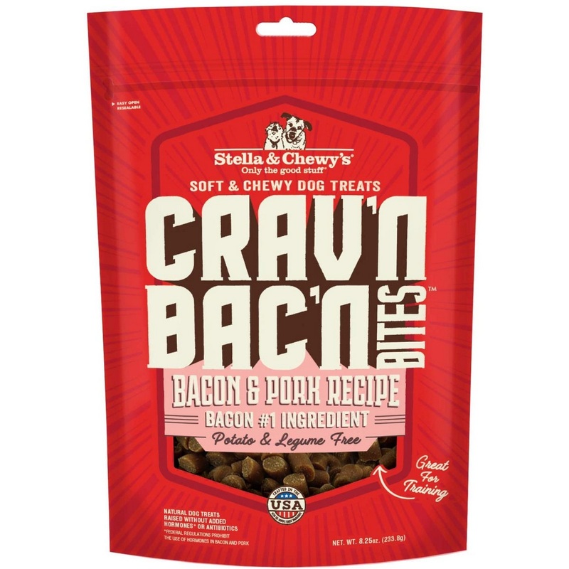 Stella & Chewys Crav’N Bac’N Bacon Pork Dog Treats 8.25oz