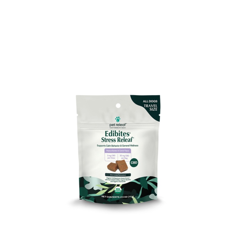 Stress Releaf CBD Edibites For Dogs  Peanut Butter & Carob Flavored