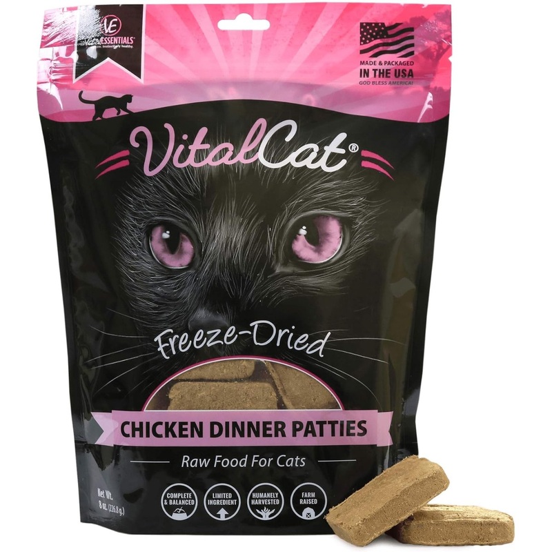 Vital Essentials Dinner Patties Chicken Freeze Dried Cat Food 8 oz