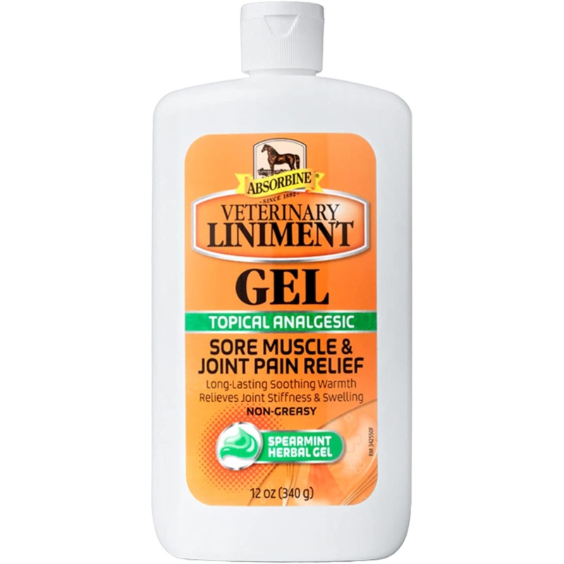 Absorbine Veterinary Liniment Topical Analgesic Sore Muscle and Arthritis Pain Relief Warming Liniment Rub, 12 Ounce Gel