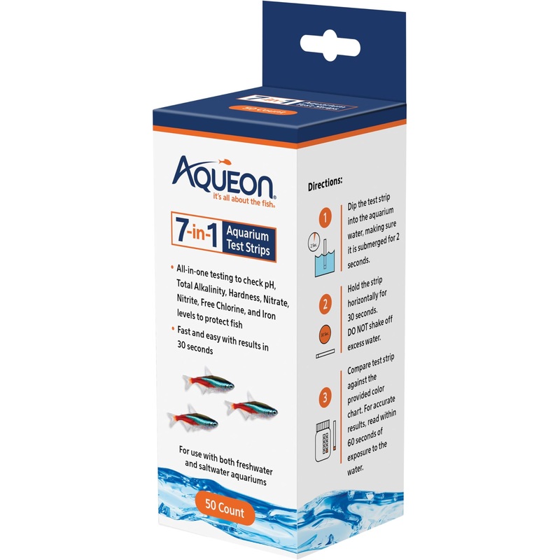Aqueon 7-in-1 Aquarium Test Strips 50 Count
