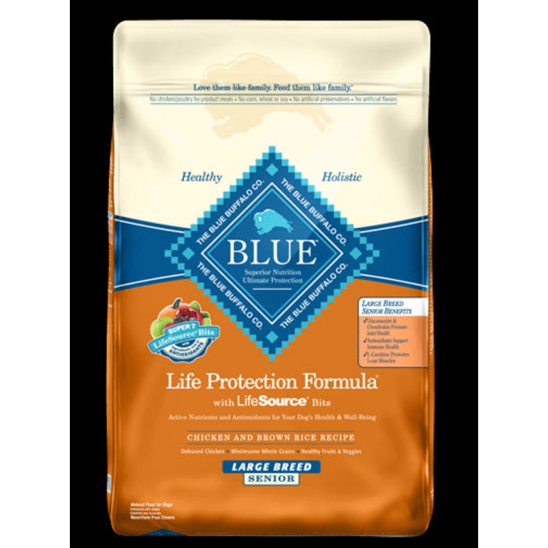 Blue Buffalo Chicken & Rice Large Breed Senior Life Protection Dry Dog Food 30lb