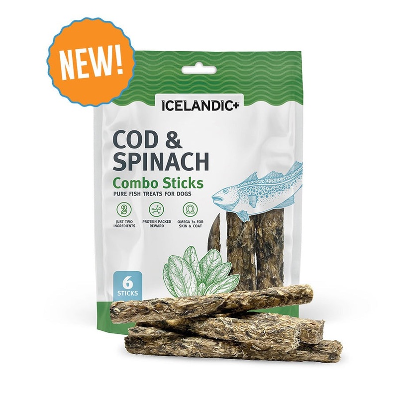 Icelandic+ Cod & Spinach Combo Sticks Dog Treats 2oz