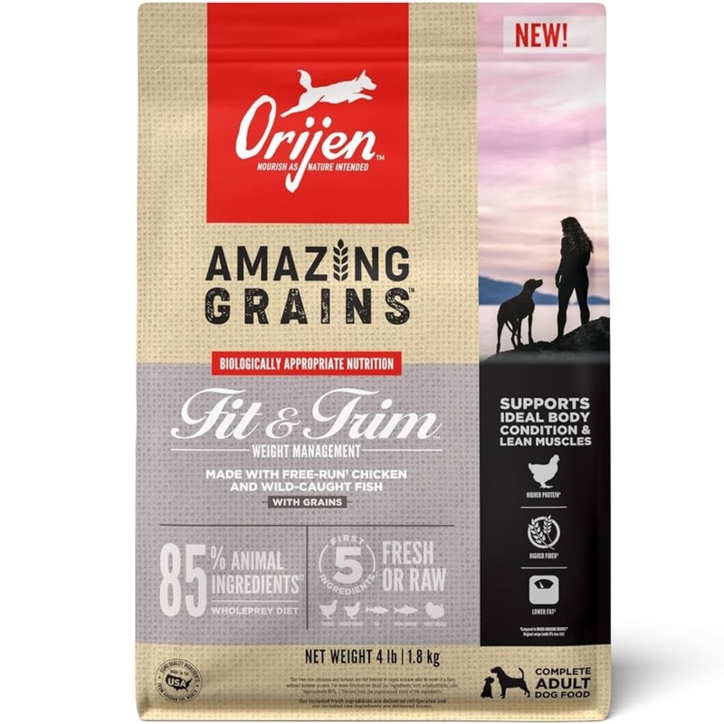 Orijen Amazing Grains Fit & Trim Dry Dog Food 4lb