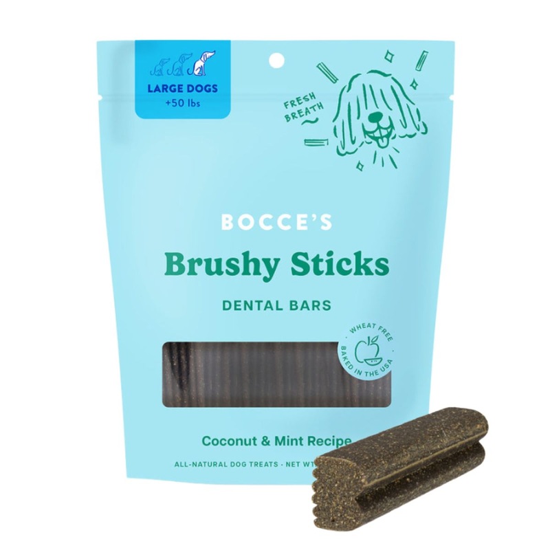 Bocce’s Brushy Sticks Dental Bars Dog Treats Large 16oz