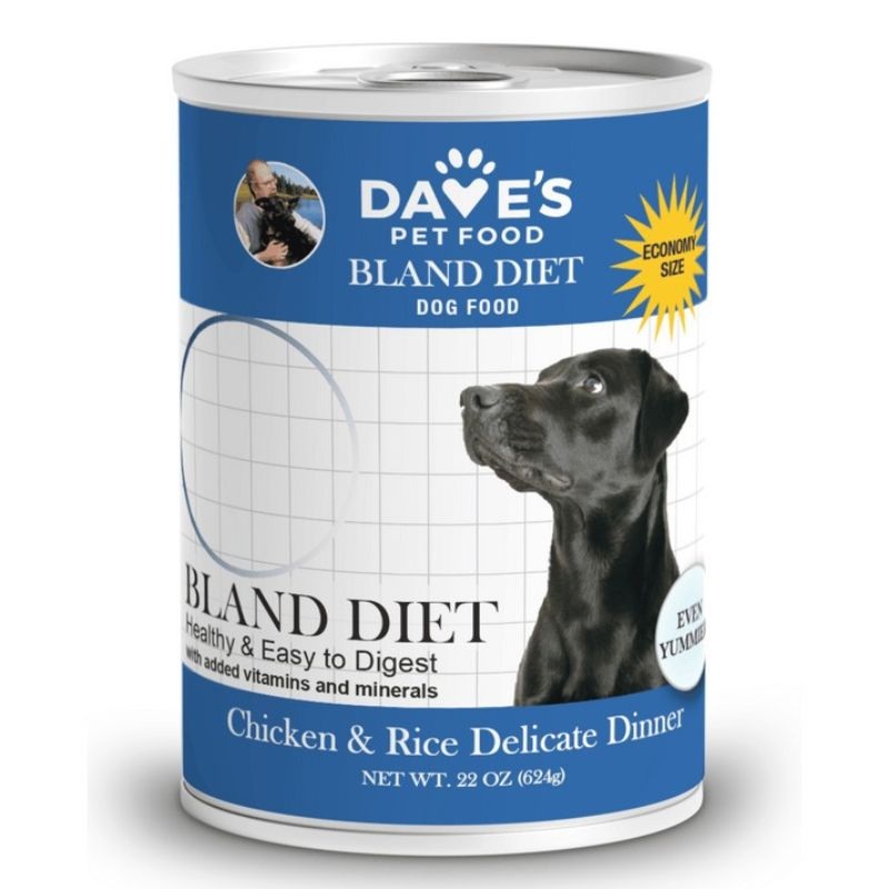 Dave’s Pet Food Restricted Diet Wet Dog Food – Bland Chicken & Rice – 22oz Can