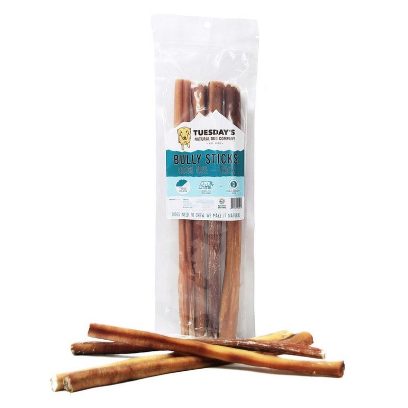 Natural Dog Company 12 Odor Free Thick Bully Sticks 8oz