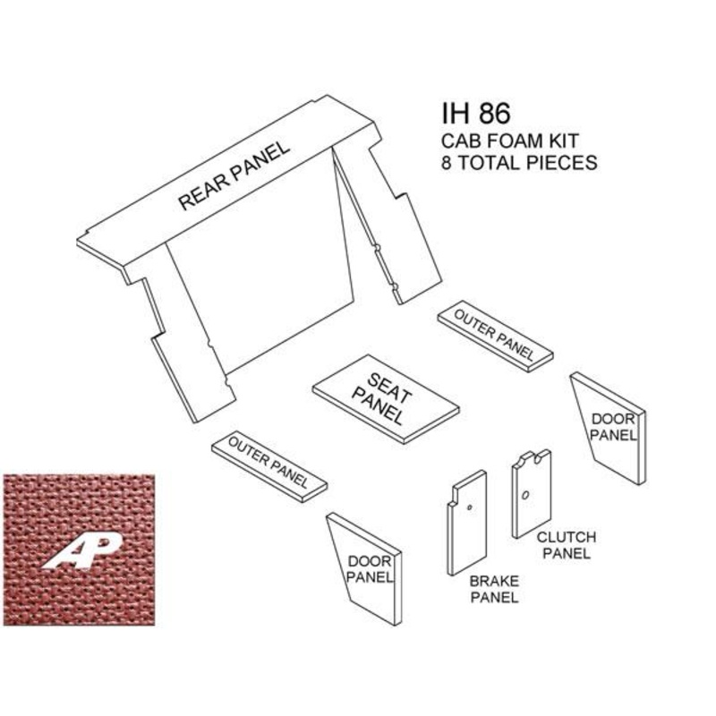 86 Series Cab Kit – Burgundy Basketweave for International