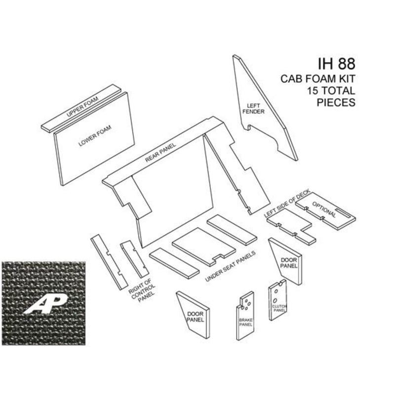 88 Series Cab Kit – Black Basketweave for International