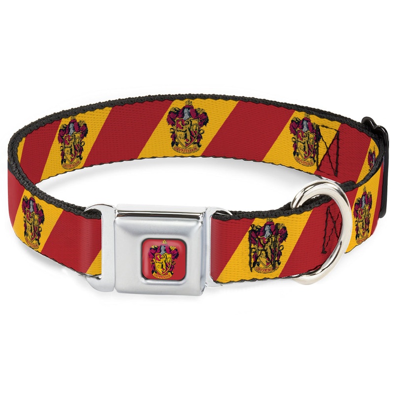 Buckle-Down GRYFFINDOR Crest Full Color Red Seatbelt Buckle Collar 16-23