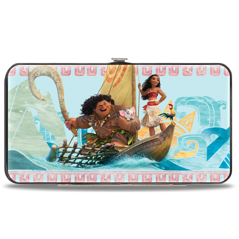 Buckle-Down Hinged Wallet – Moana Voyage Group Pose Tribal Icons Collage