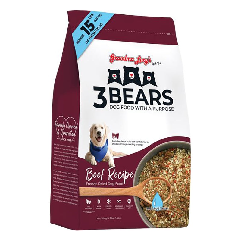 Grandma Lucy’s 3 Bears Beef Formula Freeze-Dried Dog Food 3lb