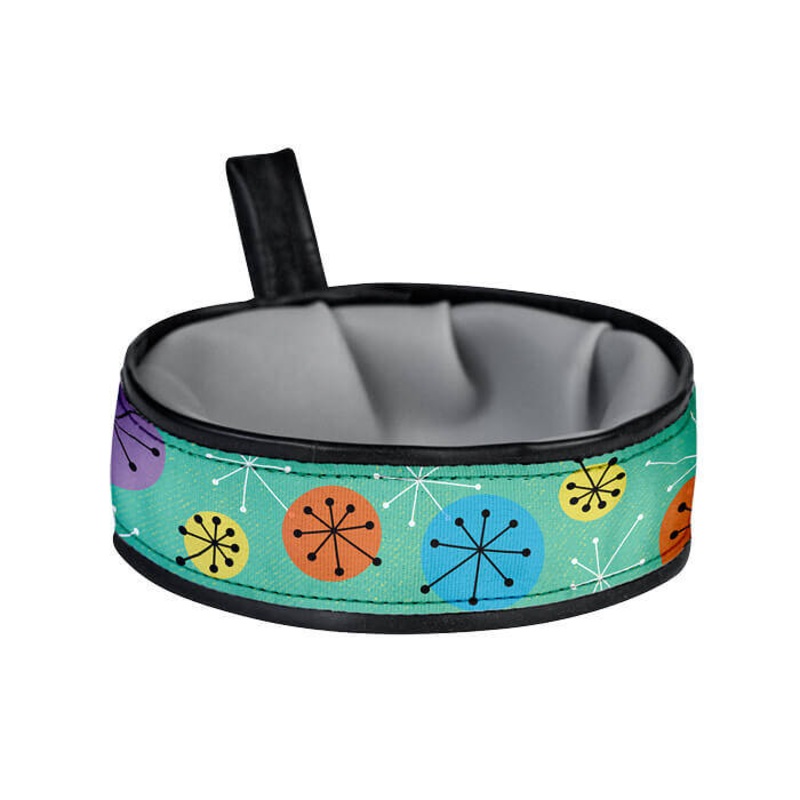 Trail Buddy Collapsible Dog Travel Bowl  Atomic Starbursts