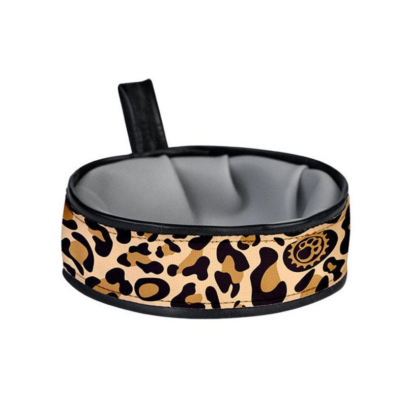 Trail Buddy Collapsible Dog Travel Bowl  Leopard