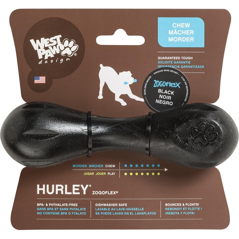 West Paw Hurley Black Toy for Dogs, Small