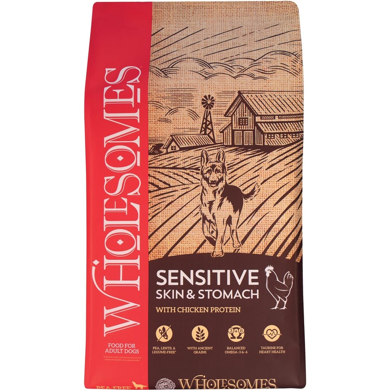 Wholesomes Sensitive Skin & Stomach Chicken & Brown Rice Dry Dog Food, 30lb