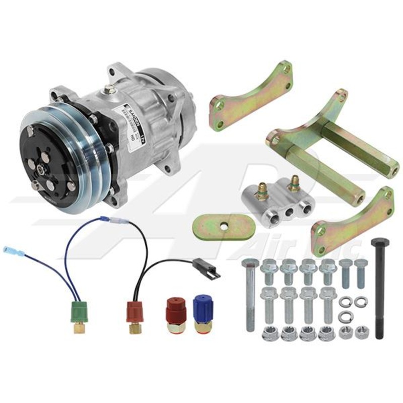 A6 to Sanden Conversion Kit 12V, 5 1/4 for John Deere
