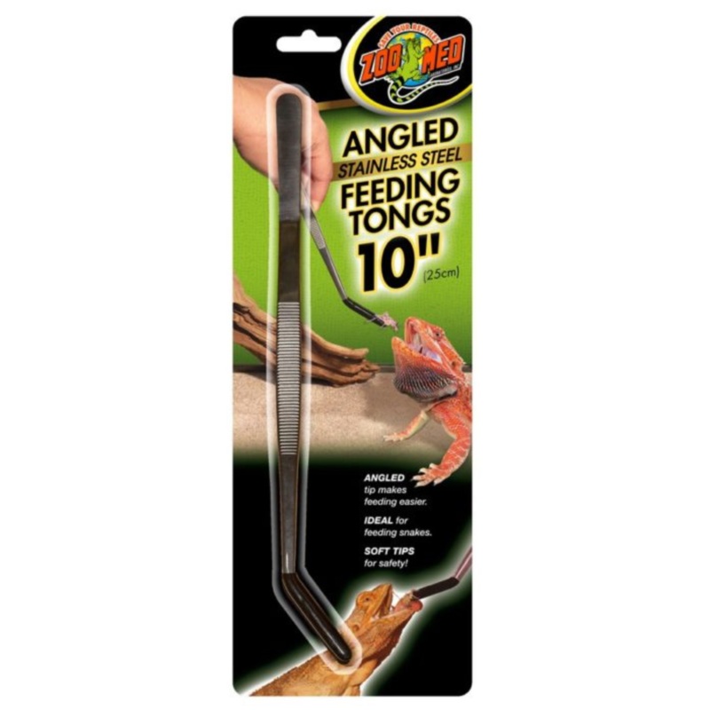 Angled Stainless Steel Feeding Tongs 10