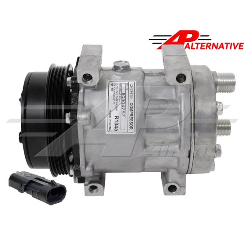 Sanden SD7H15, 4.6 4 Groove Clutch, Direct Mount, Horizontal 8 And 10 O-Ring for Ford/New Holland