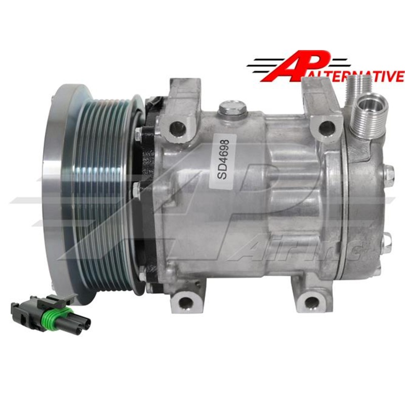 Sanden SD7H15, 5 3/8 8 Groove Clutch, Vertical 8 And 10 O-Ring for Ag Chem