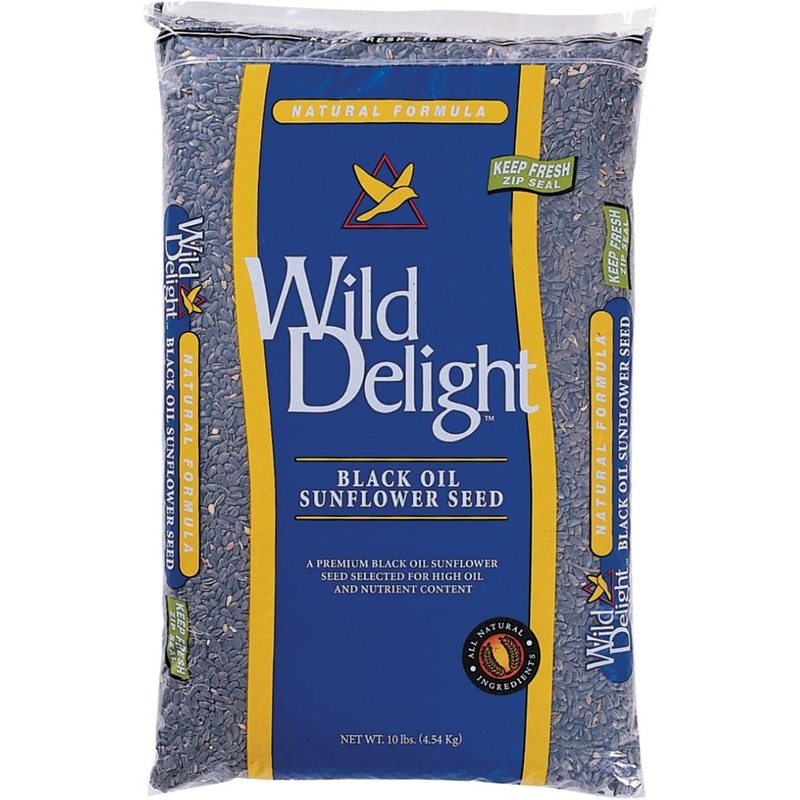 Wild Delight Black Oil Sunflower Seed Food for Birds, 10lb