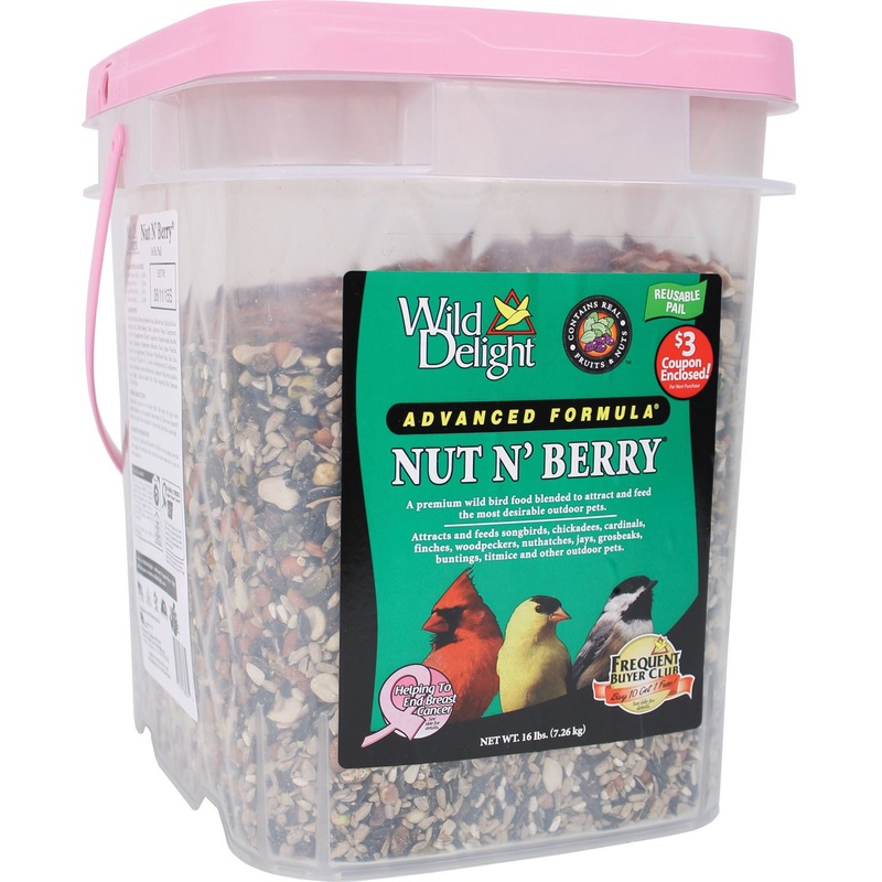 Wild Delight Nut N’ Berry Pail Wild Bird Food, 16 lb