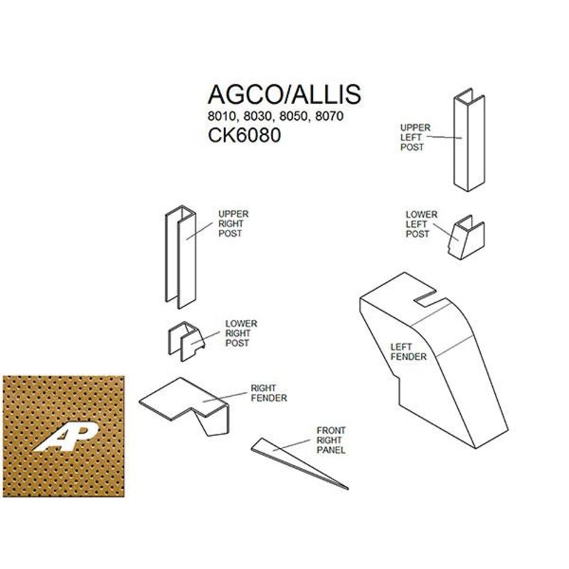 Agco/Allis 8000 Series Cab Kit – Saddle Tan for Agco/Allis