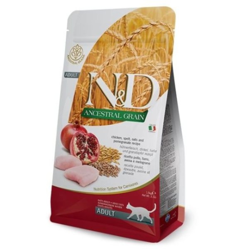 Farmina N&D Ancestral Grain Dry Cat Food – Chicken & Pomegranate – 11lb