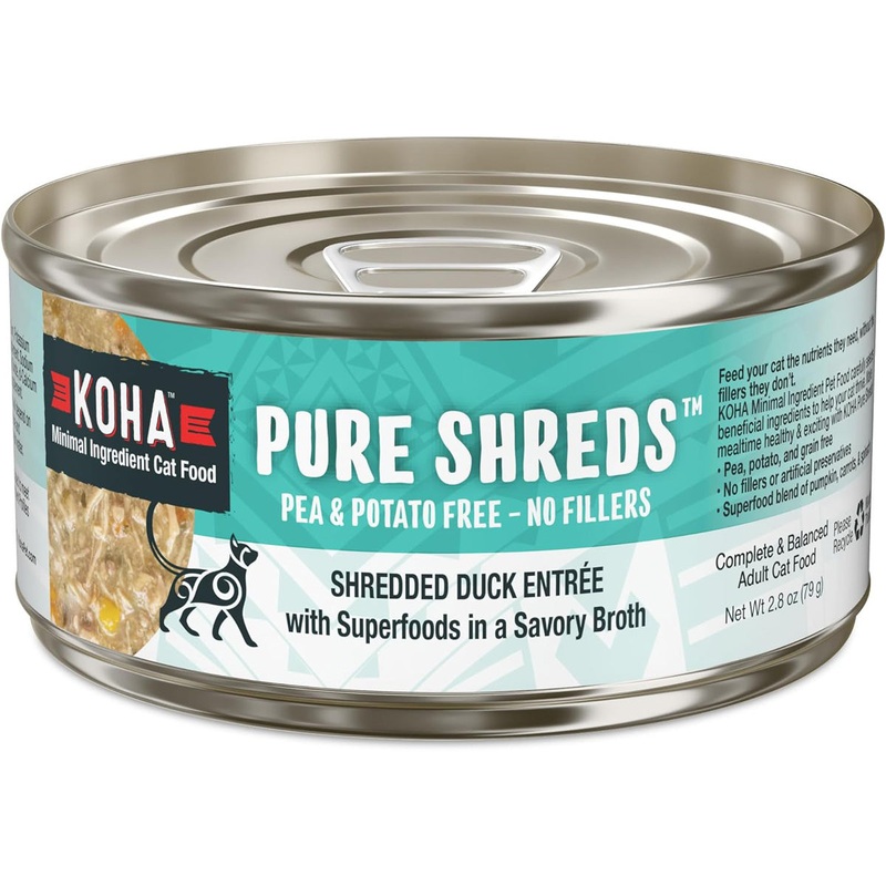 Koha Pure Shreds Grain Free Shredded Duck Wet Cat Food 5.5oz