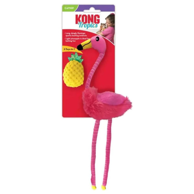 KONG Tropics Flamingo & Pineapple 2 Pack Cat Toy