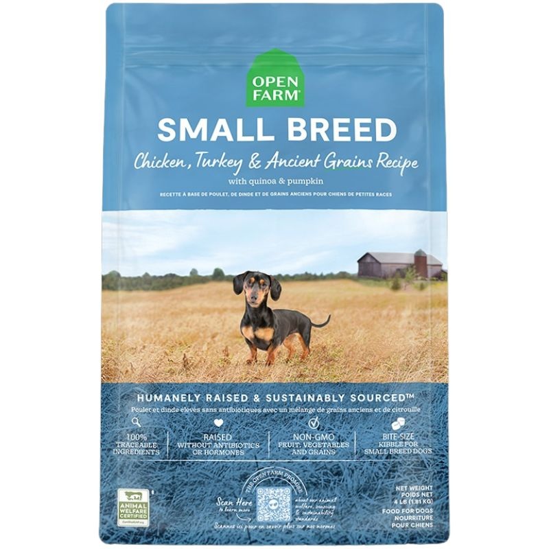 Open Farm Ancient Grains Small Breed Dry Dog Food – Chicken, Turkey, & Ancient Grain 11lb Bag