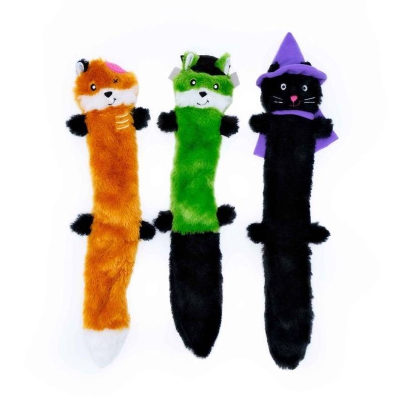 Zippy Paws Halloween Skinny Peltz Plush Dog Toys 3-Pack Large