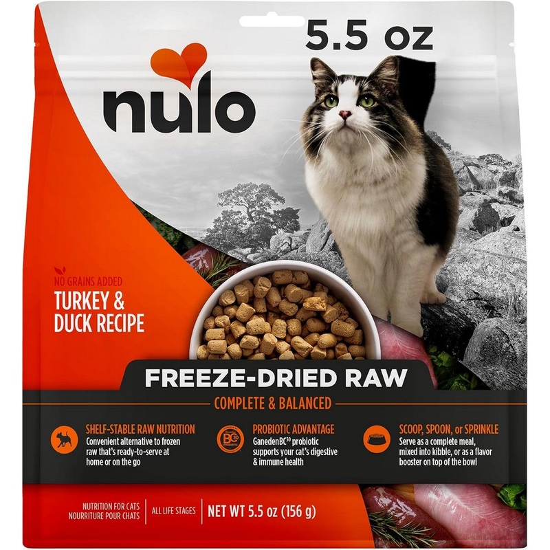 Nulo Freeze-Dried Raw Grain Cat Food – Free Turkey & Duck, 5.5oz Bag