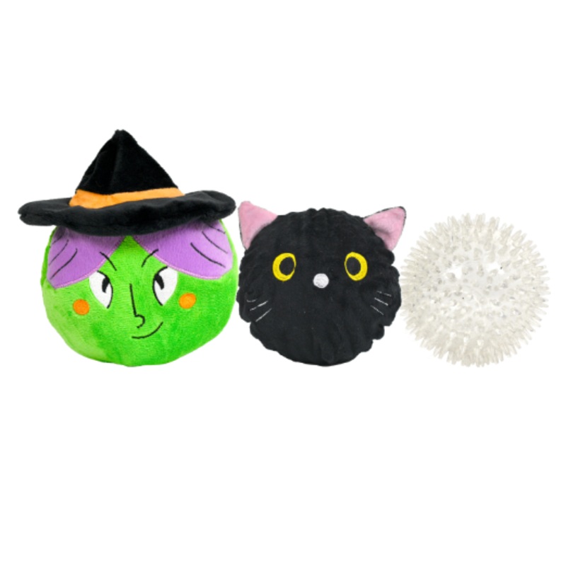 PATCHWORKPET  Witch with Black Cat Prickle Ball 5