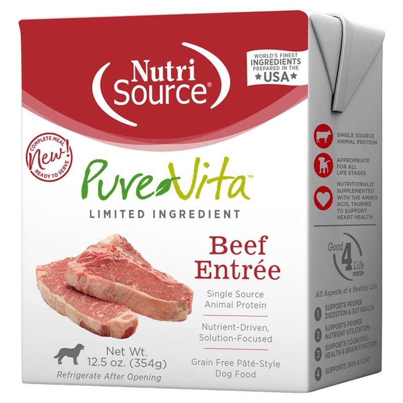 PureVita Tetra Pak Beef Stew Wet Dog Food 12.5oz