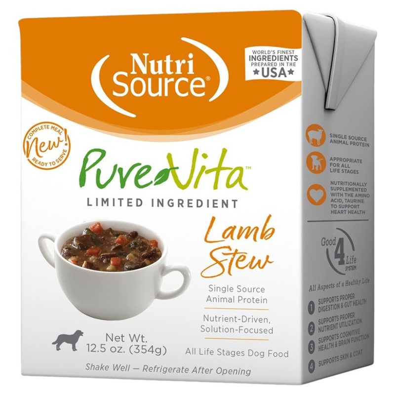 PureVita Tetra Pak Lamb Stew Wet Dog Food 12.5oz